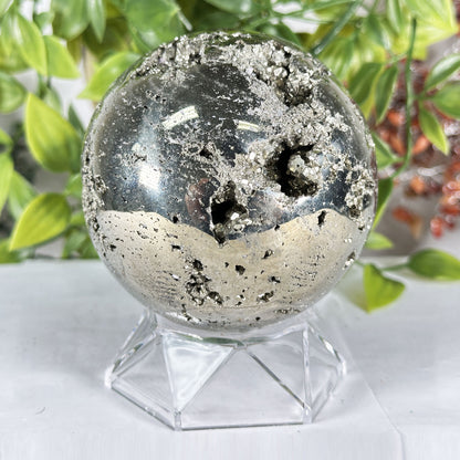 Polished Pyrite Crystal Sphere - Gem Avenue Retail
