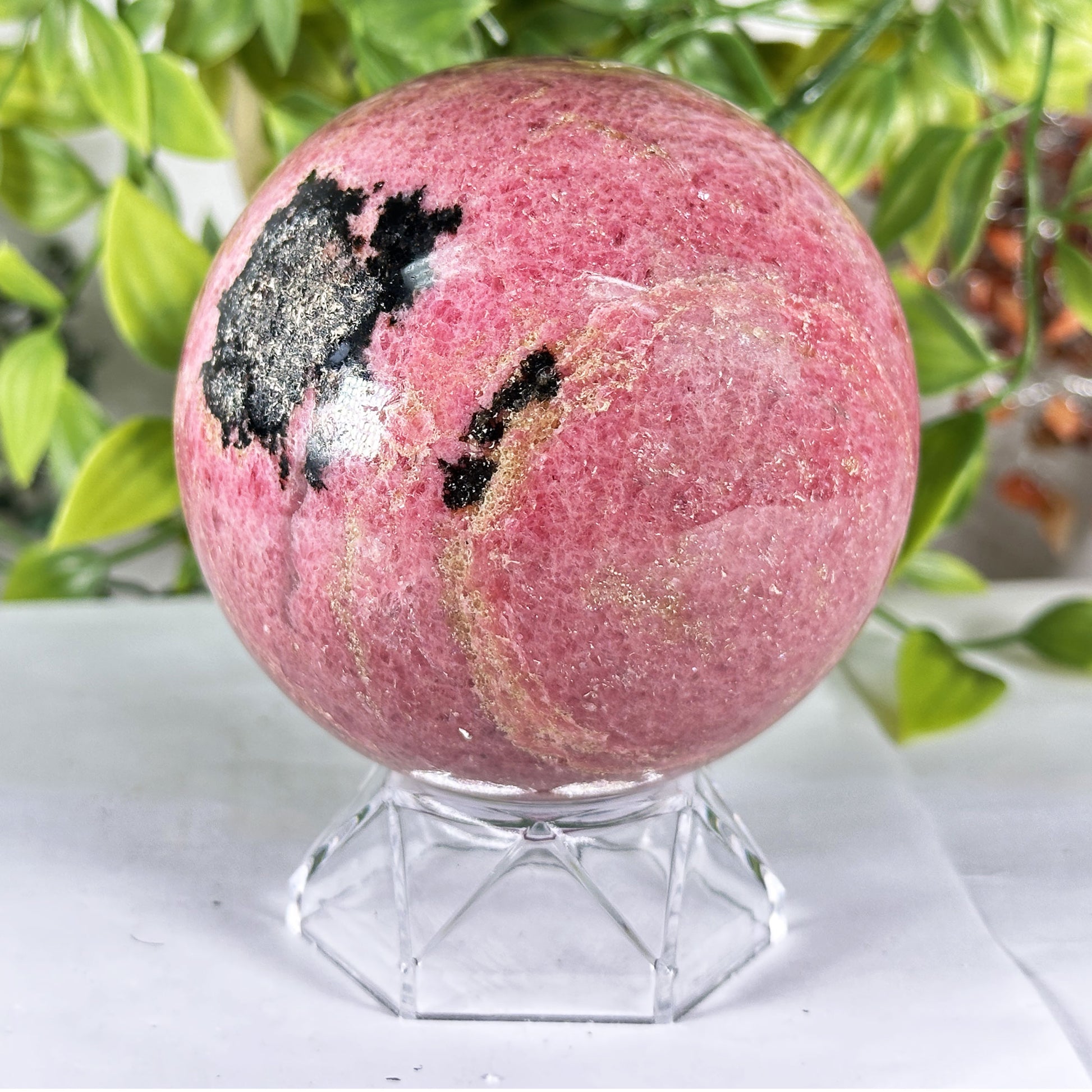 Polished Rhodonite Sphere - Gem Avenue Retail