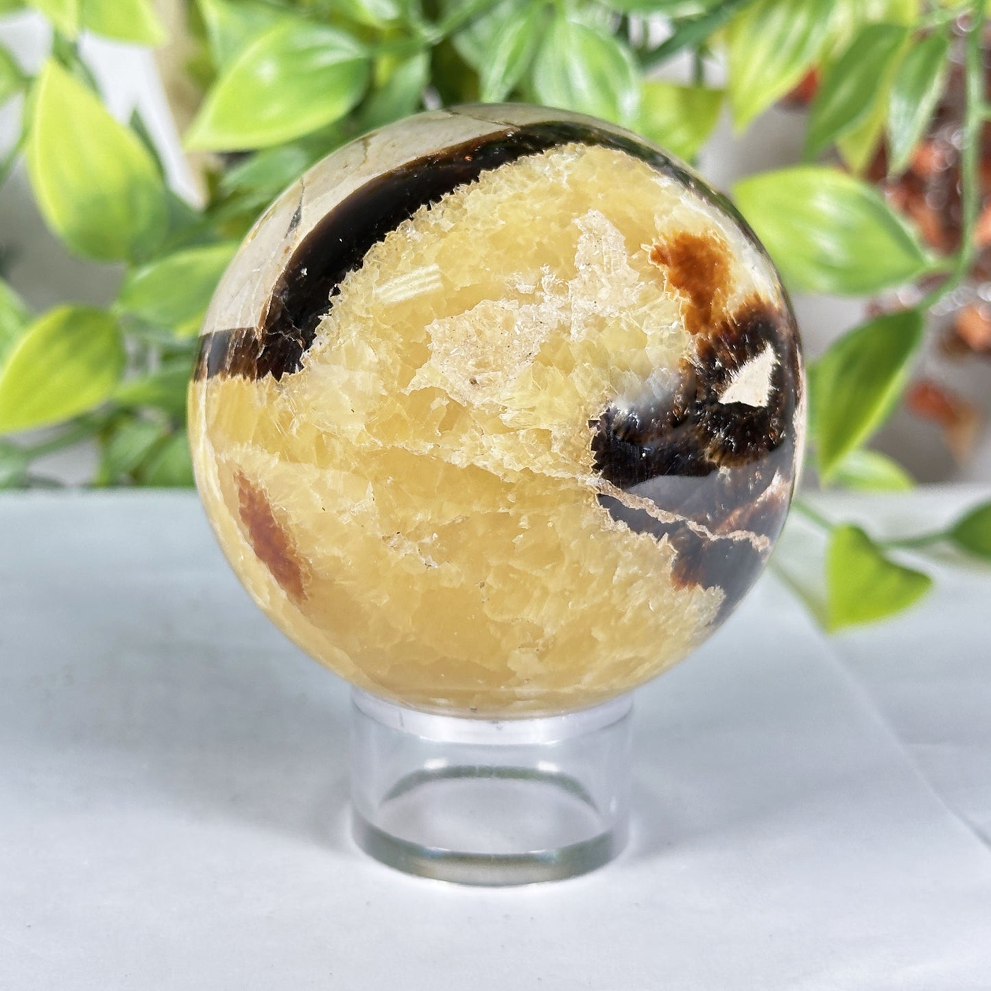 Polished Septarian Crystal Sphere - Gem Avenue Retail