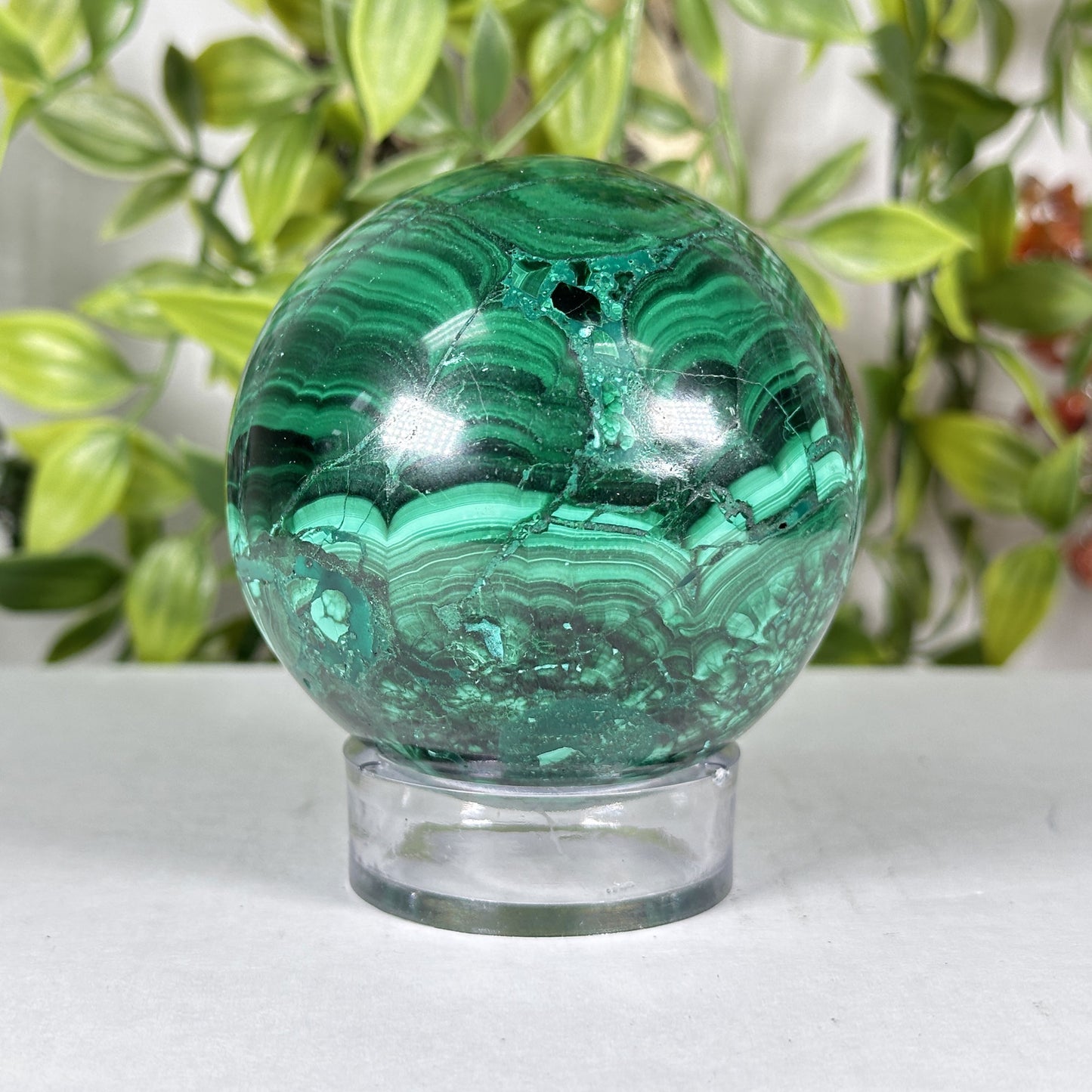 Malachite Crystal Sphere - Gem Avenue Retail
