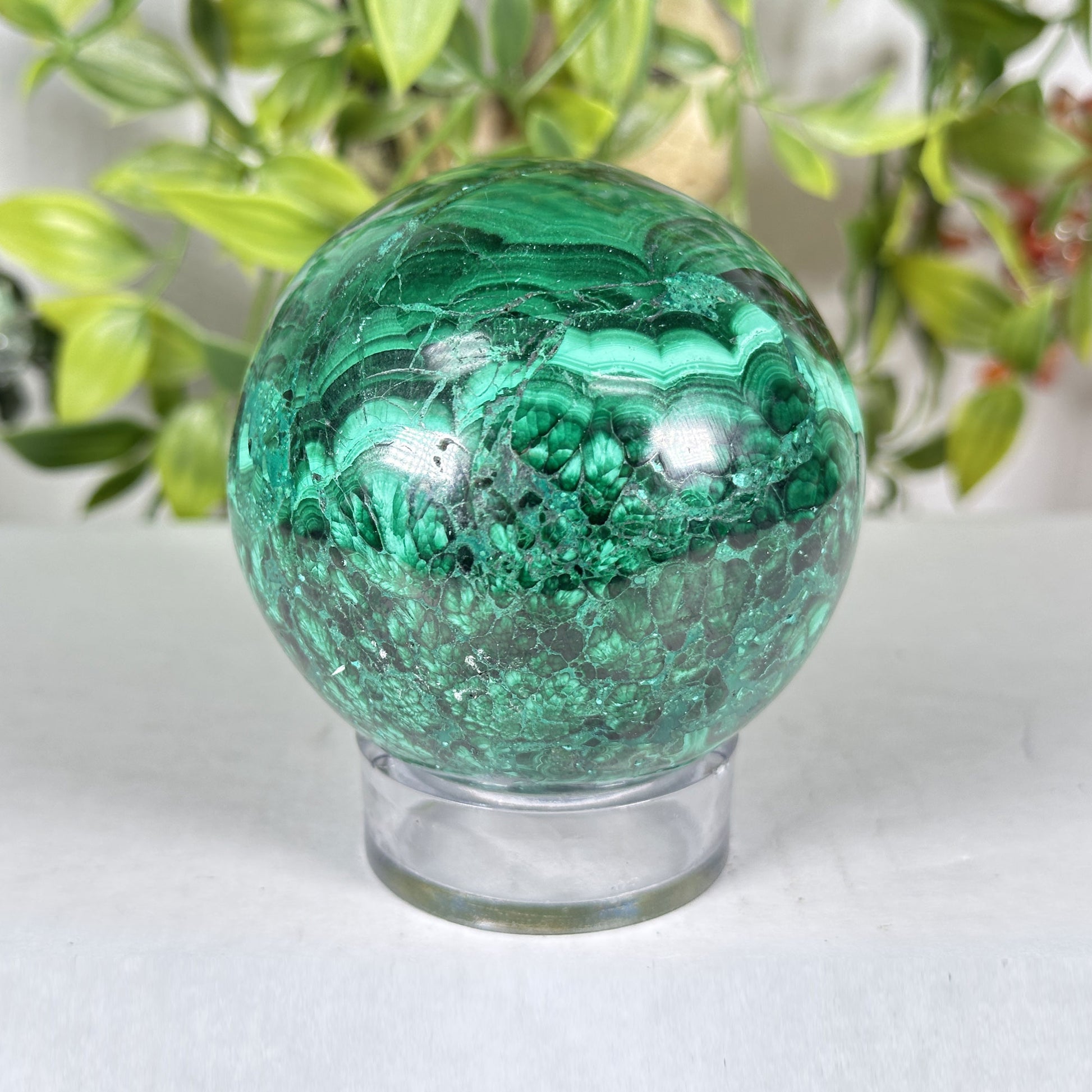 Malachite Crystal Sphere - Gem Avenue Retail