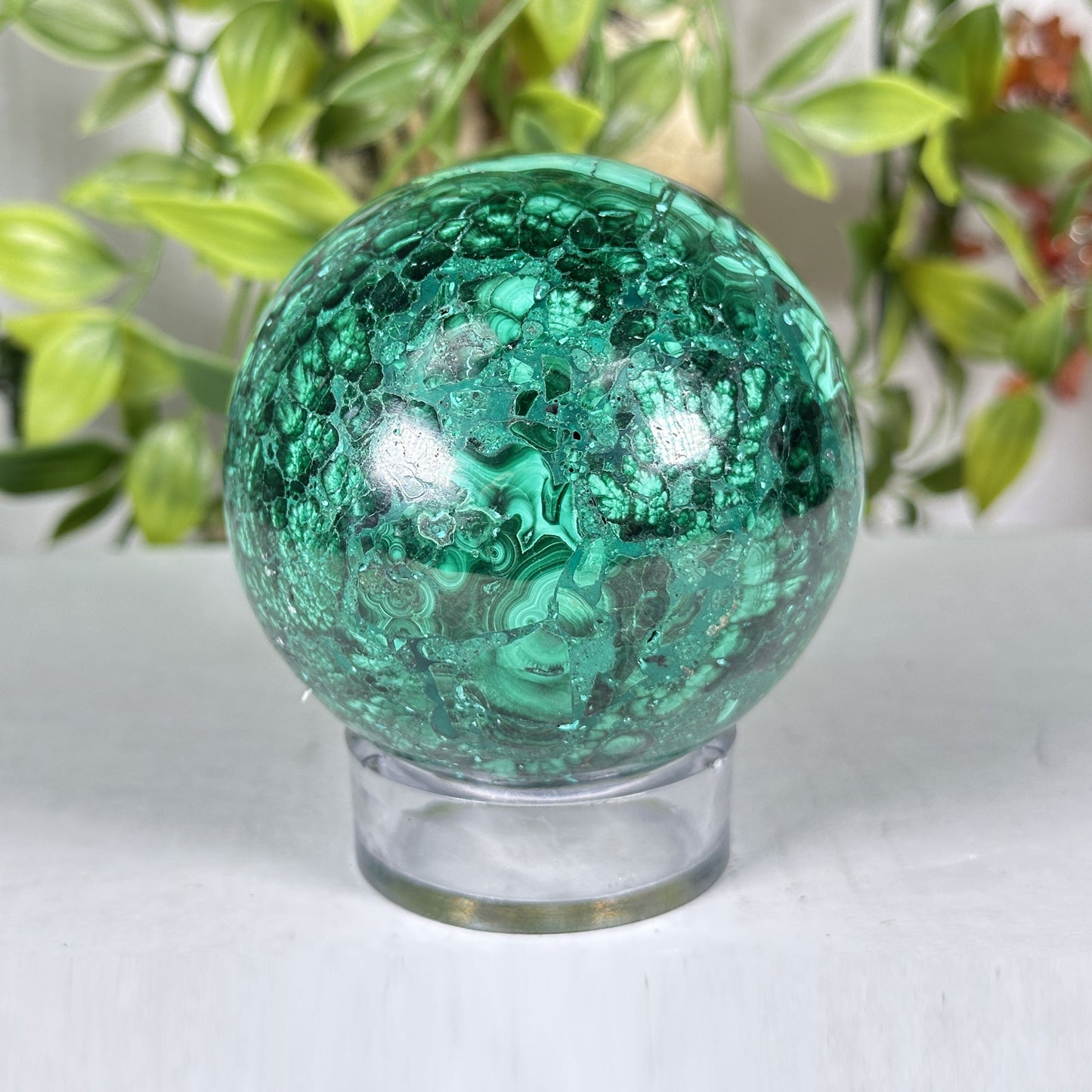 Malachite Crystal Sphere - Gem Avenue Retail