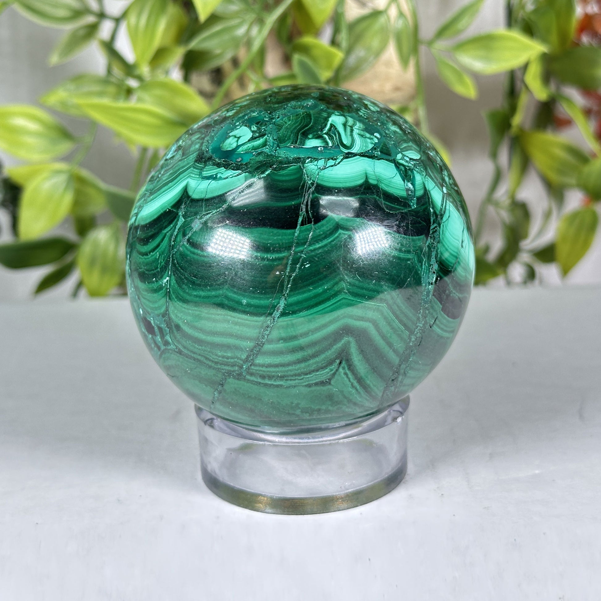 Malachite Crystal Sphere - Gem Avenue Retail
