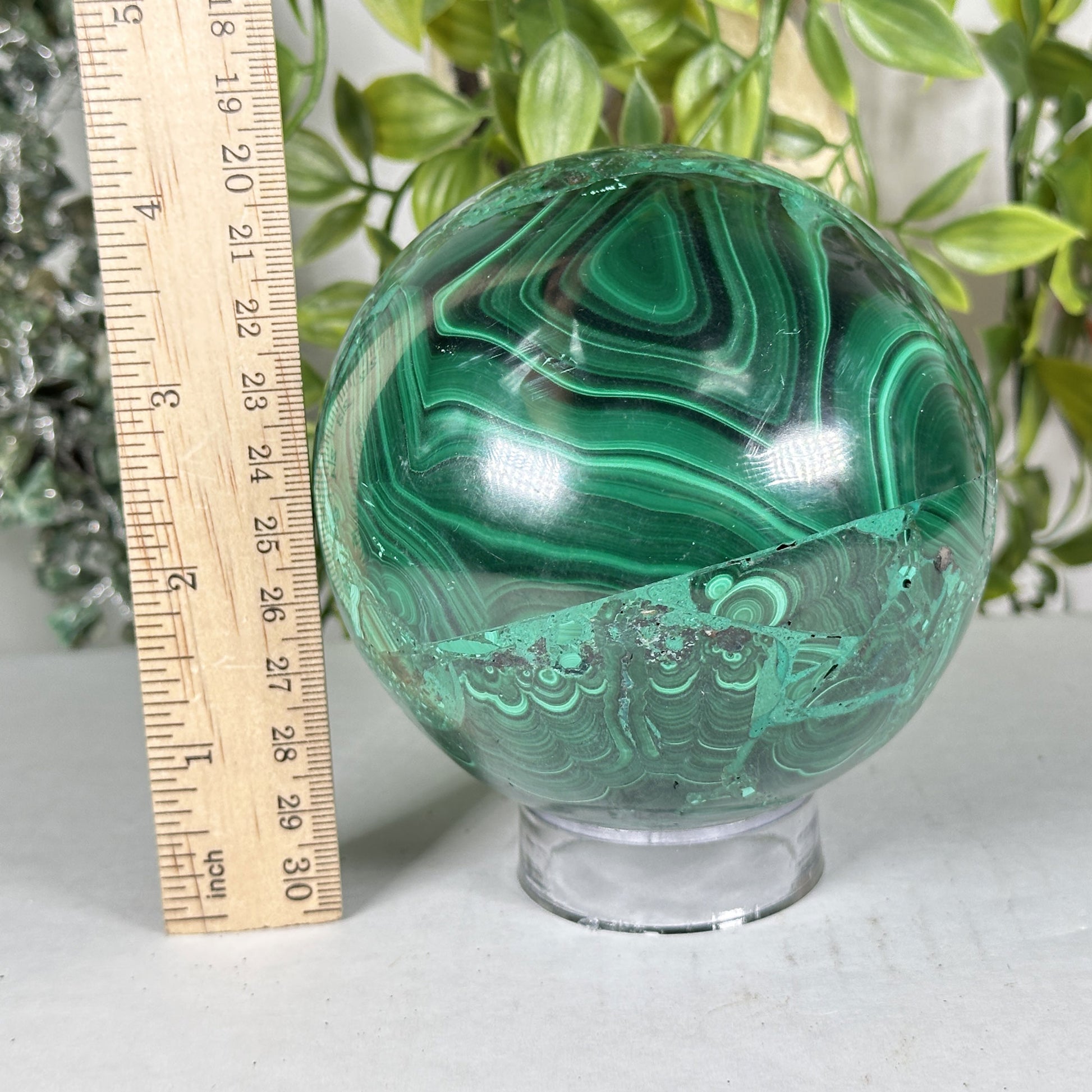 Malachite Crystal Sphere - Gem Avenue Retail 