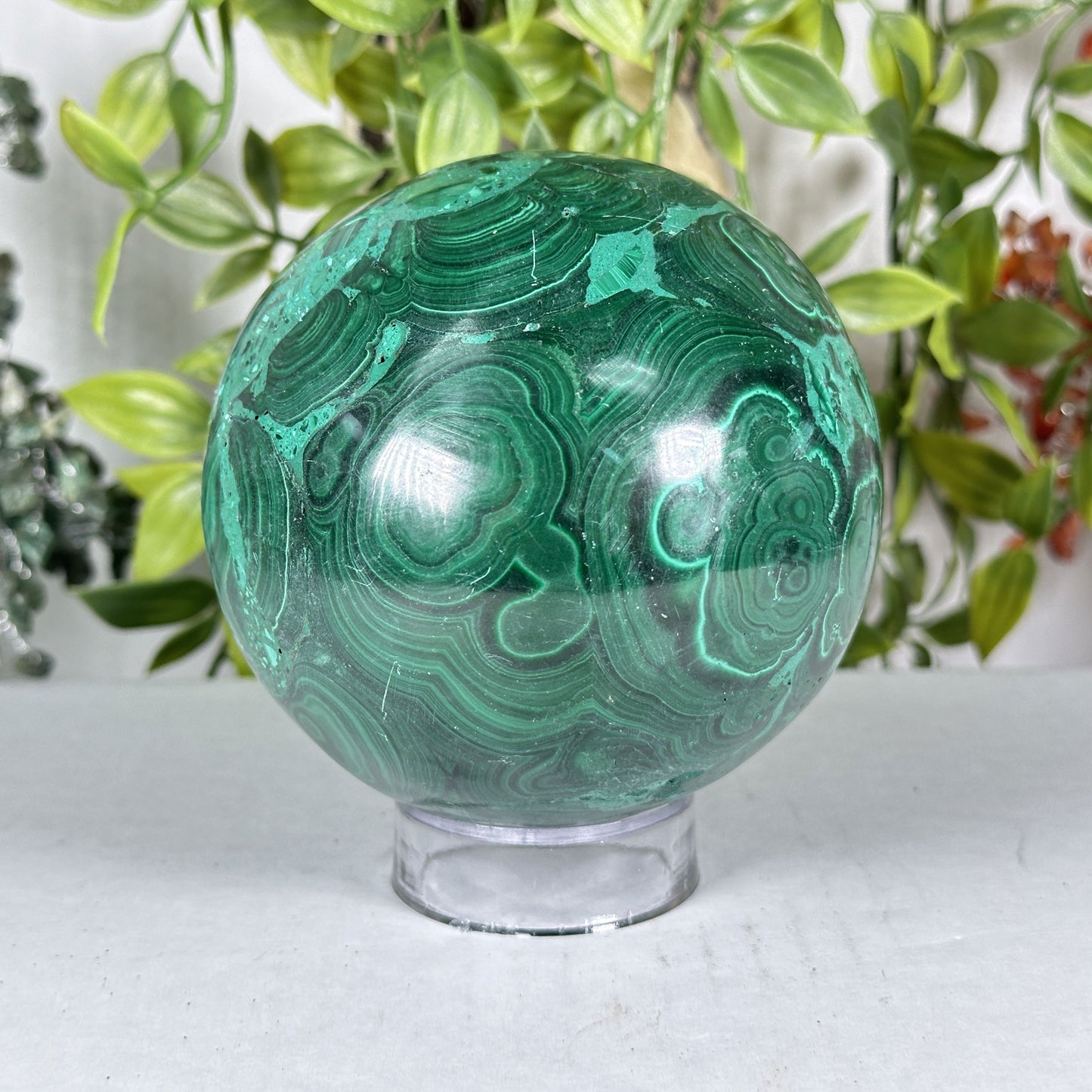 Malachite Crystal Sphere - Gem Avenue Retail 