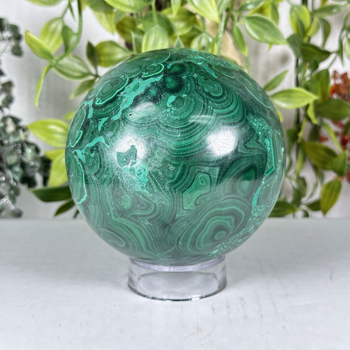 Malachite Crystal Sphere - Gem Avenue Retail 