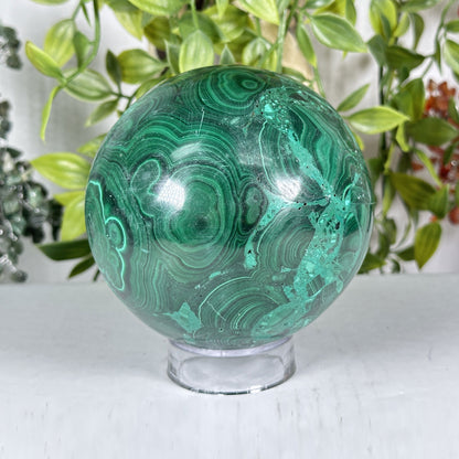Malachite Crystal Sphere - Gem Avenue Retail 