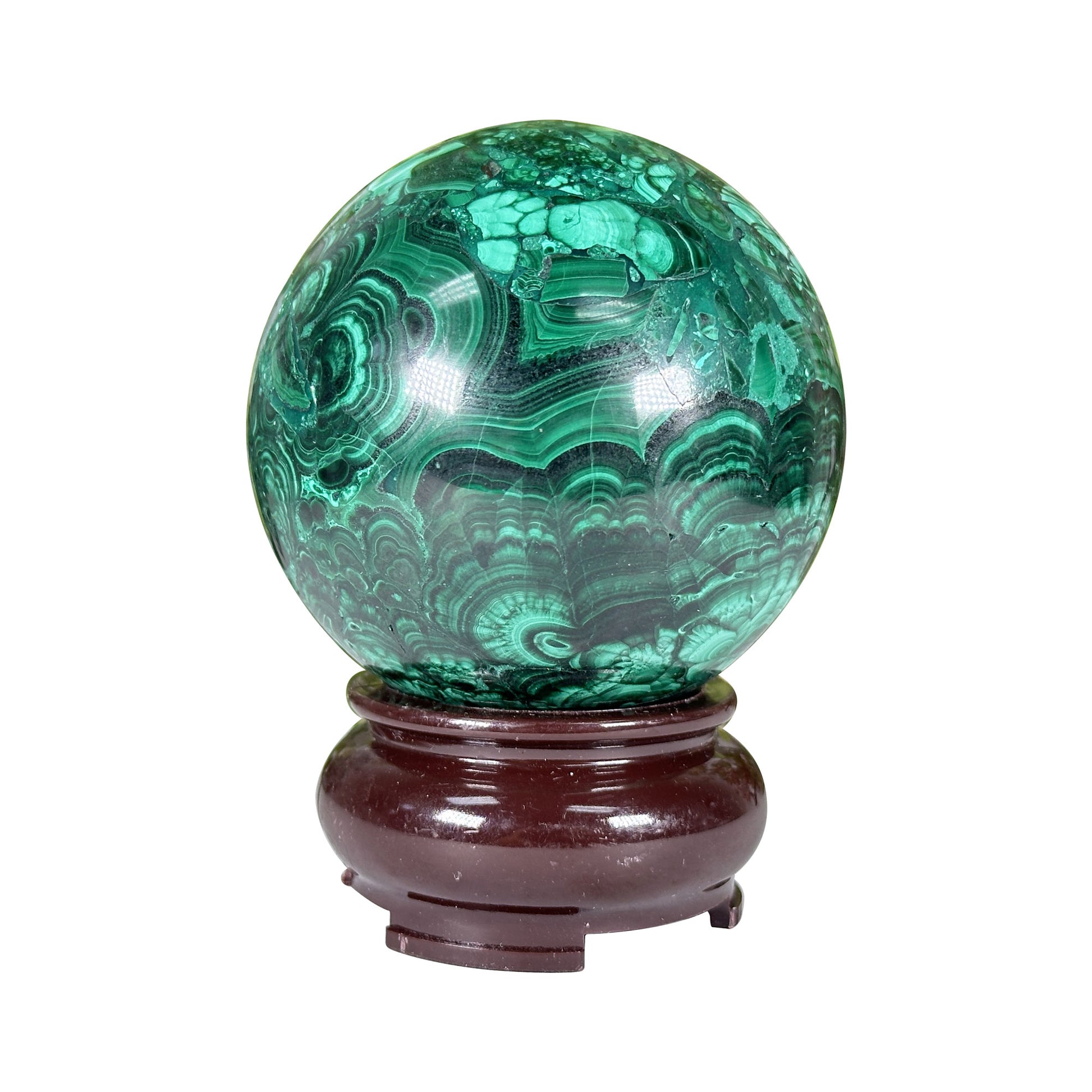 Malachite Crystal Sphere - Gem Avenue Retail 