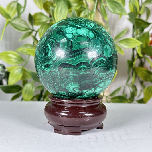 Malachite Crystal Sphere - Gem Avenue Retail 