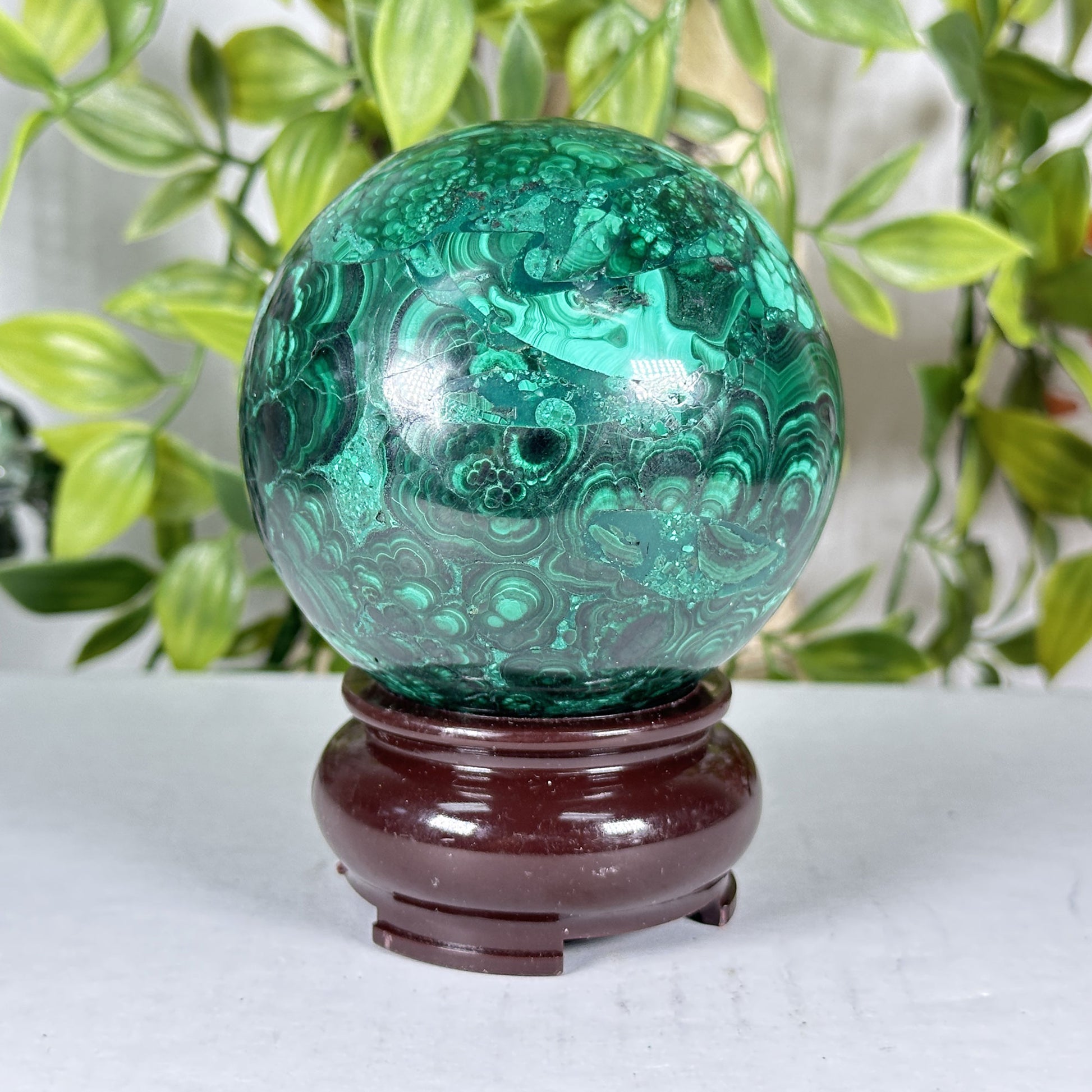 Malachite Crystal Sphere - Gem Avenue Retail 