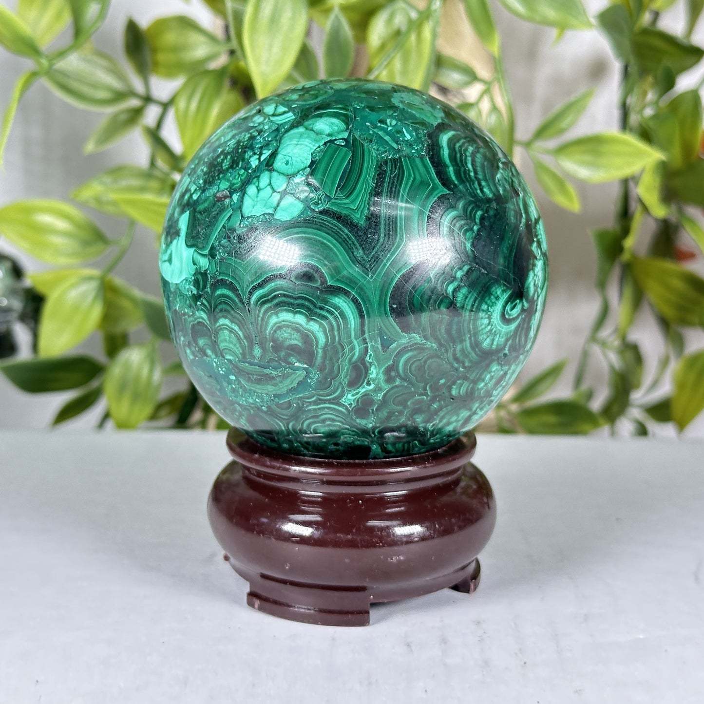 Malachite Crystal Sphere - Gem Avenue Retail 