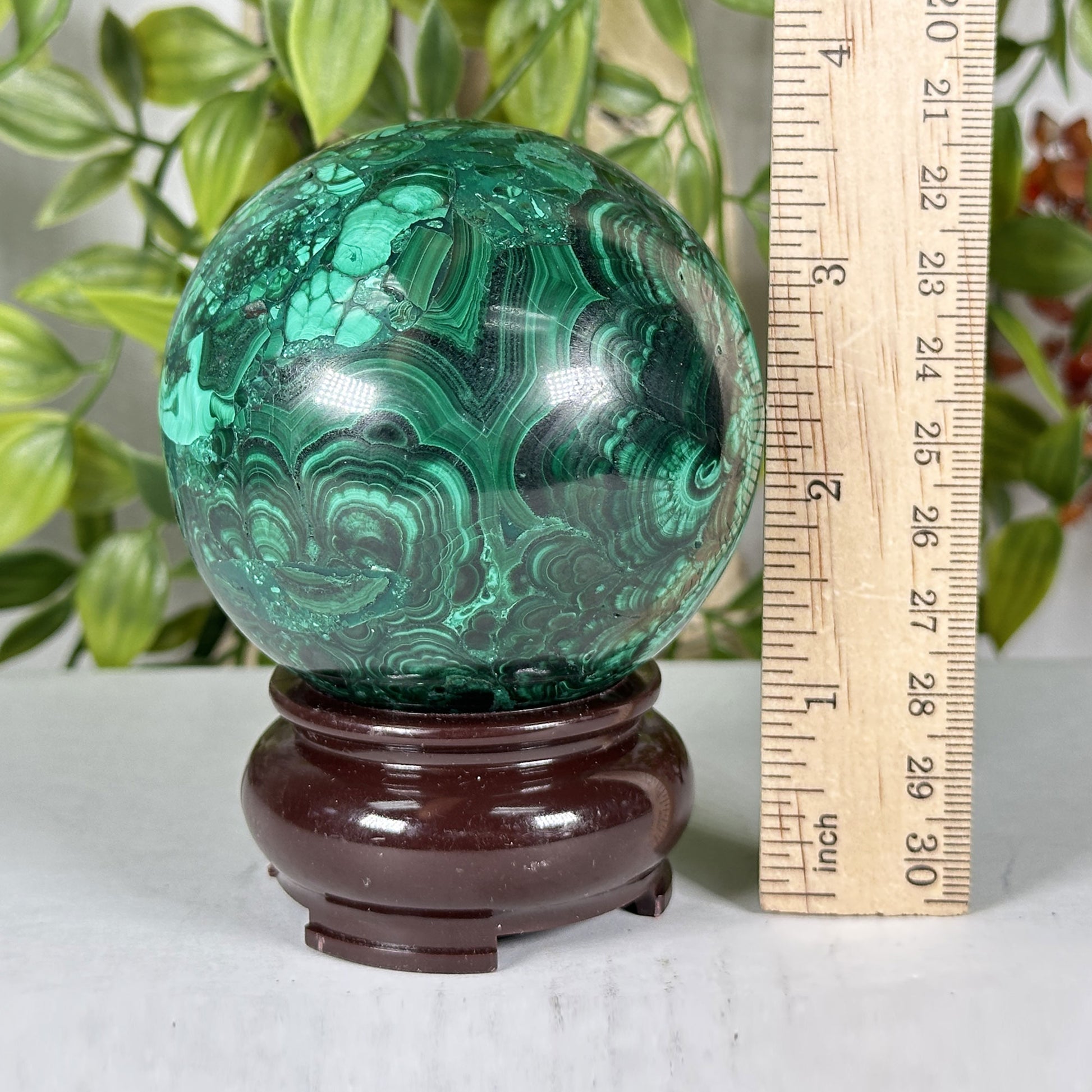 Malachite Crystal Sphere - Gem Avenue Retail 