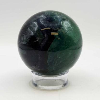 Natural Fluorite Crystal Sphere 2.5" Green Purple Gemstone - Gem Avenue Retail