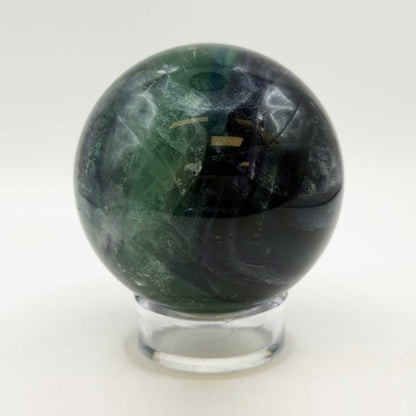 Natural Fluorite Crystal Sphere 2.5" Green Purple Gemstone - Gem Avenue Retail