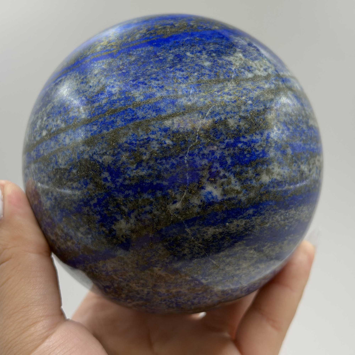 Natural Lapis Lazuli Crystal Sphere 3" Gemstone Display Specimen - Gem Avenue Retail