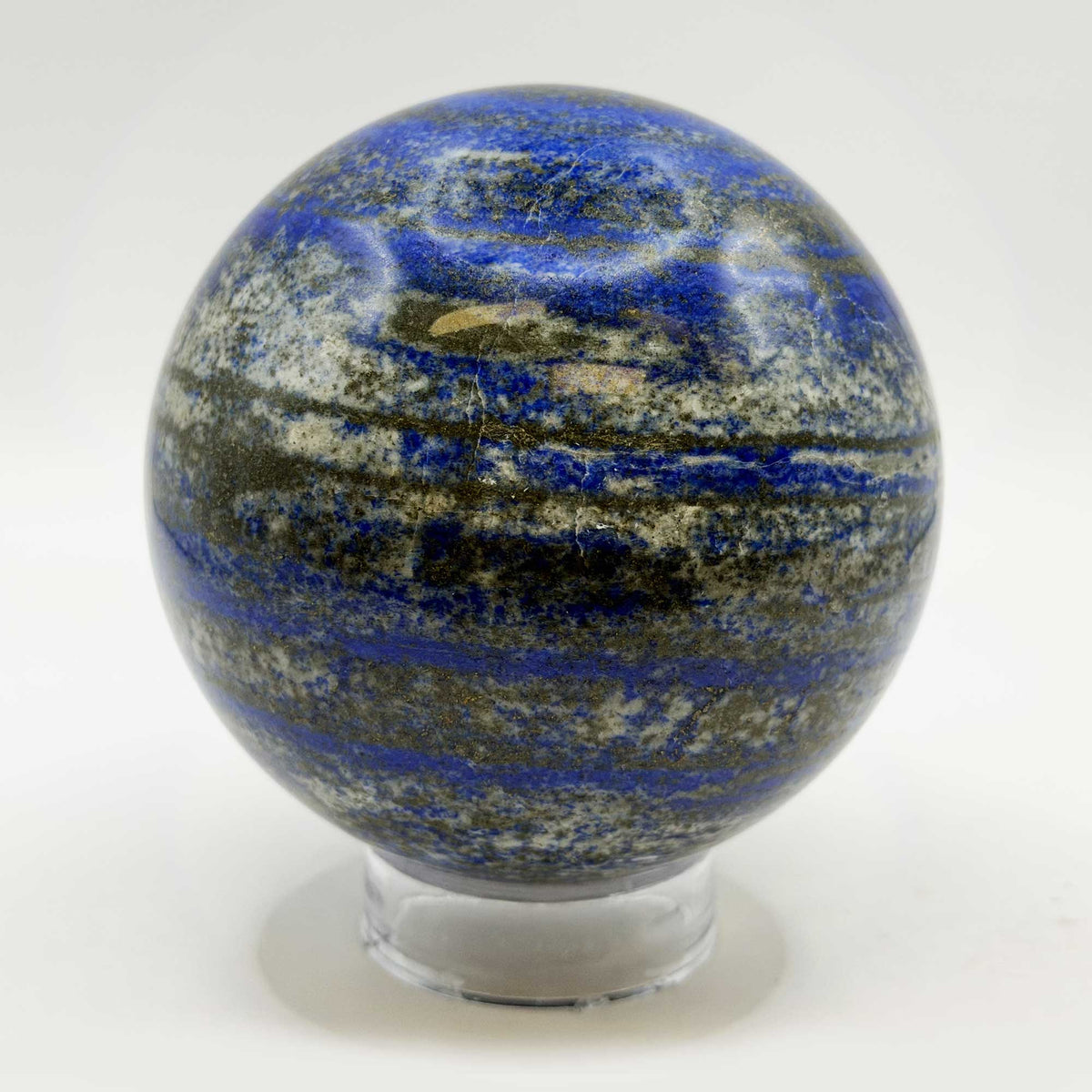 Natural Lapis Lazuli Crystal Sphere 3" Gemstone Display Specimen - Gem Avenue Retail
