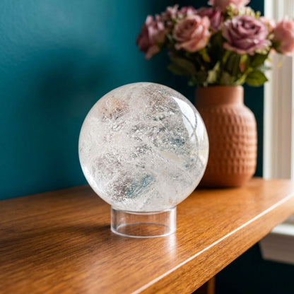 Natural Clear Quartz Crystal Sphere 2"