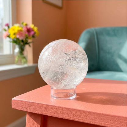 Natural Clear Quartz Crystal Sphere 2"