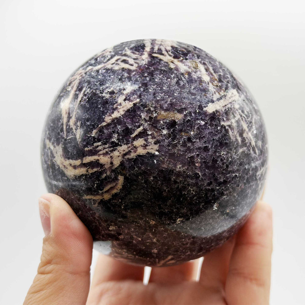 Natural Lepidolite Crystal Sphere - Gem Avenue Retail