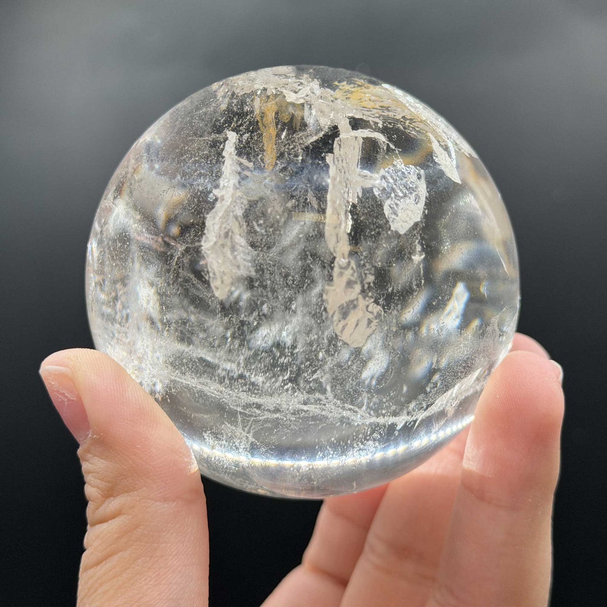 Natural Clear Quartz Crystal Sphere - Gem Avenue Retail