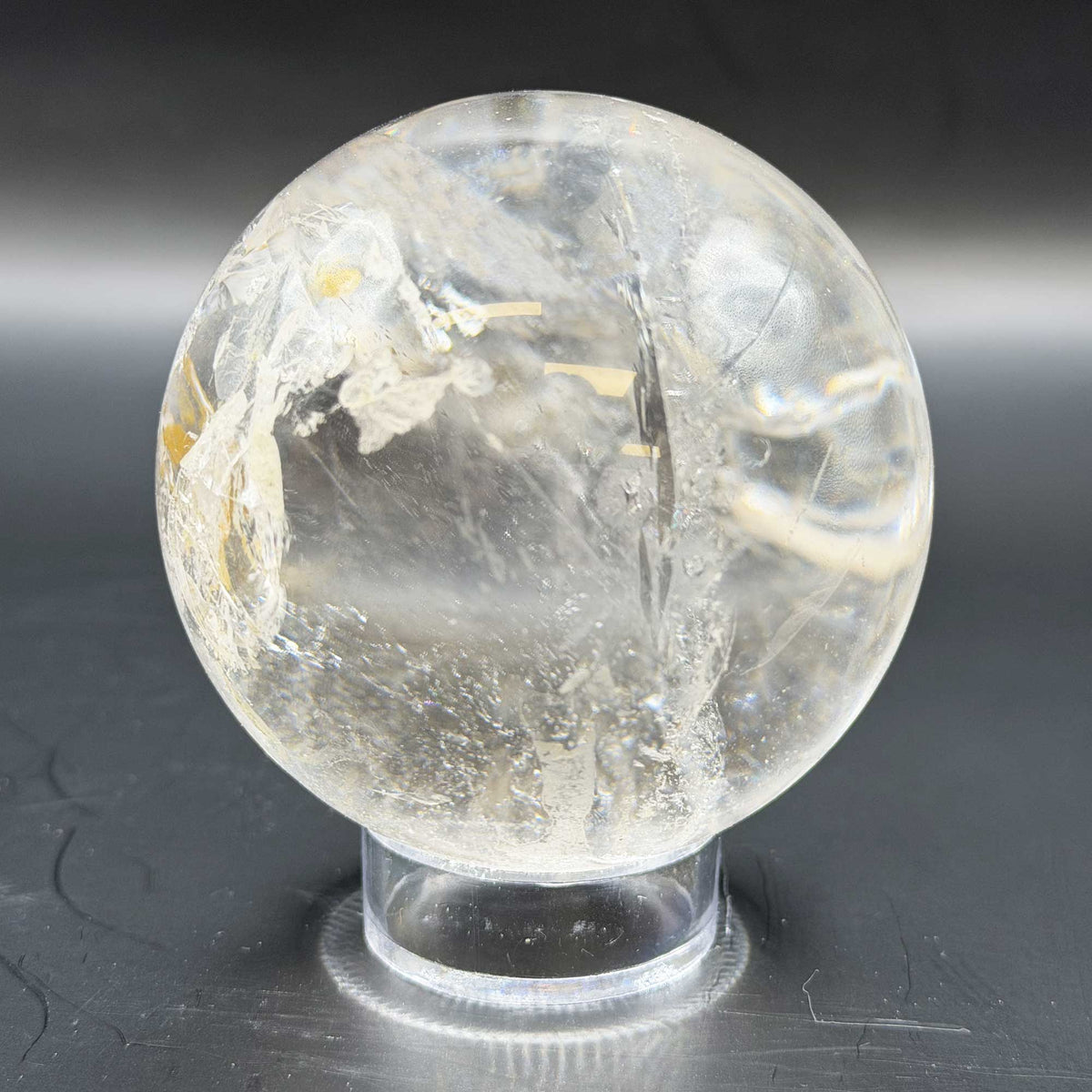 Natural Clear Quartz Crystal Sphere - Gem Avenue Retail