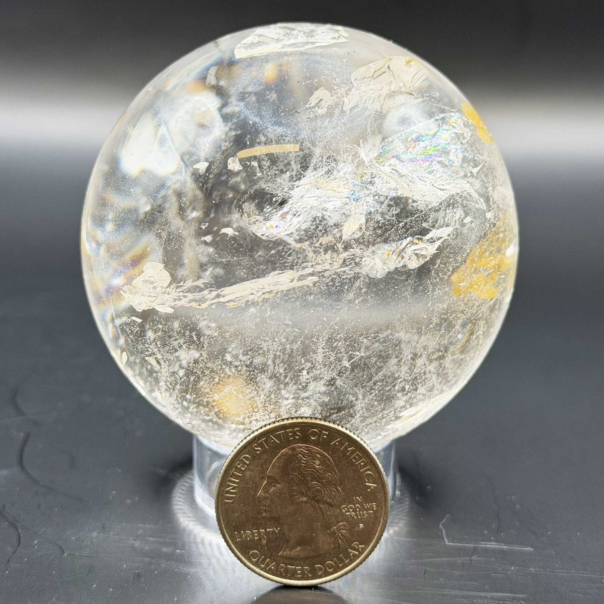 Natural Clear Quartz Crystal Sphere - Gem Avenue Retail