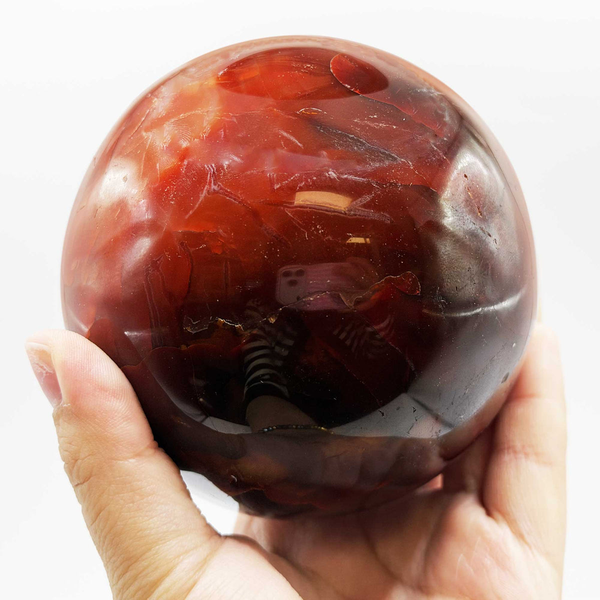 Natural Carnelian Crystal Sphere - Gem Avenue Retail