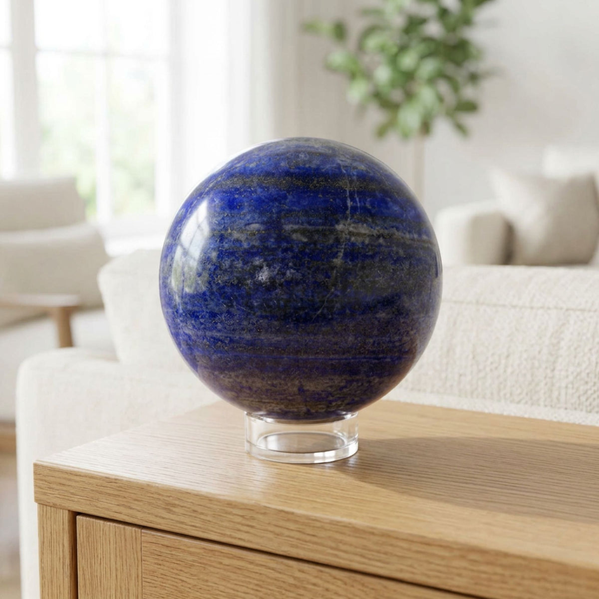 Lapis Lazuli Sphere 3.5" Natural Blue Crystal Gemstone