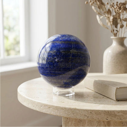 Lapis Lazuli Sphere 3.5" Natural Blue Crystal Gemstone