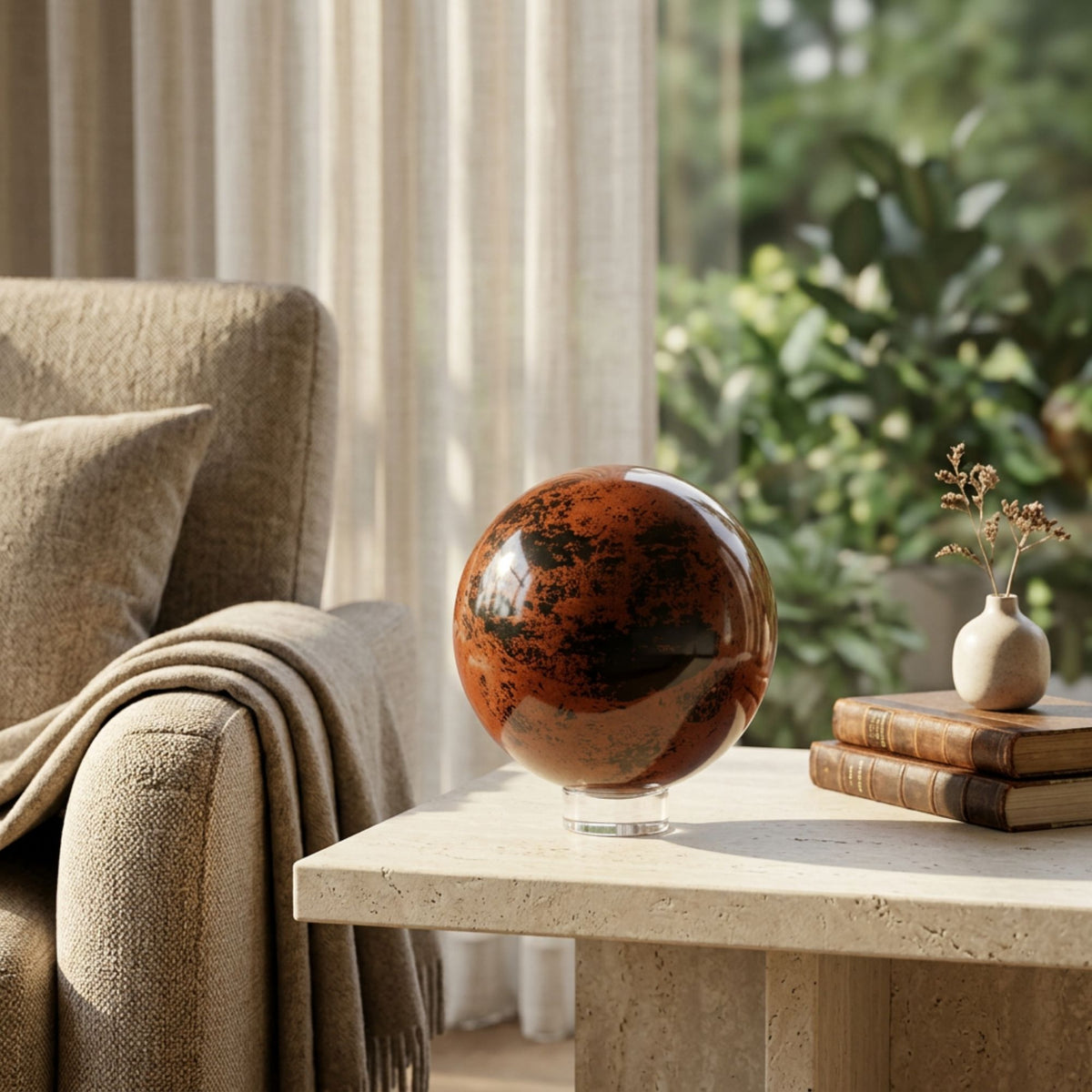 Mahogany Obsidian Crystal Sphere - Gem Avenue Retail