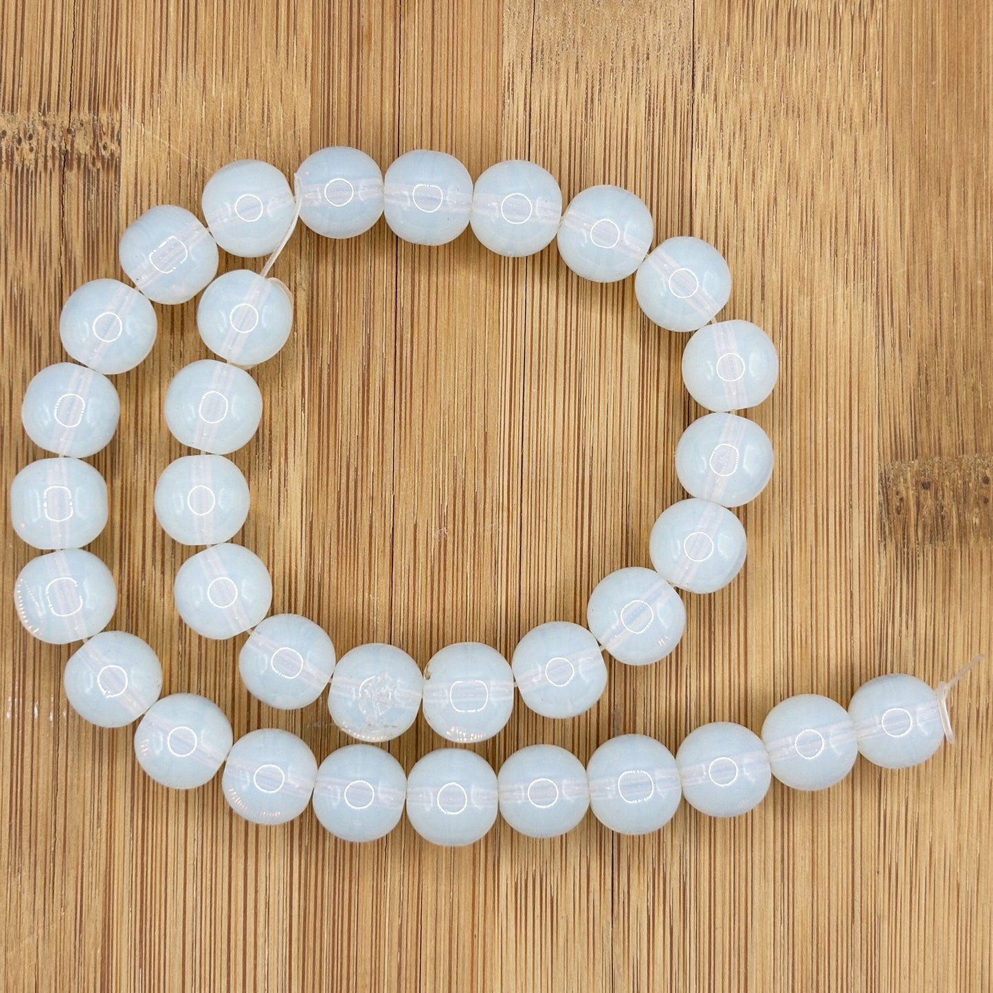 10mm Opalite Round Beads Strand Natural Gemstone White Iridescent Jewelry Making
