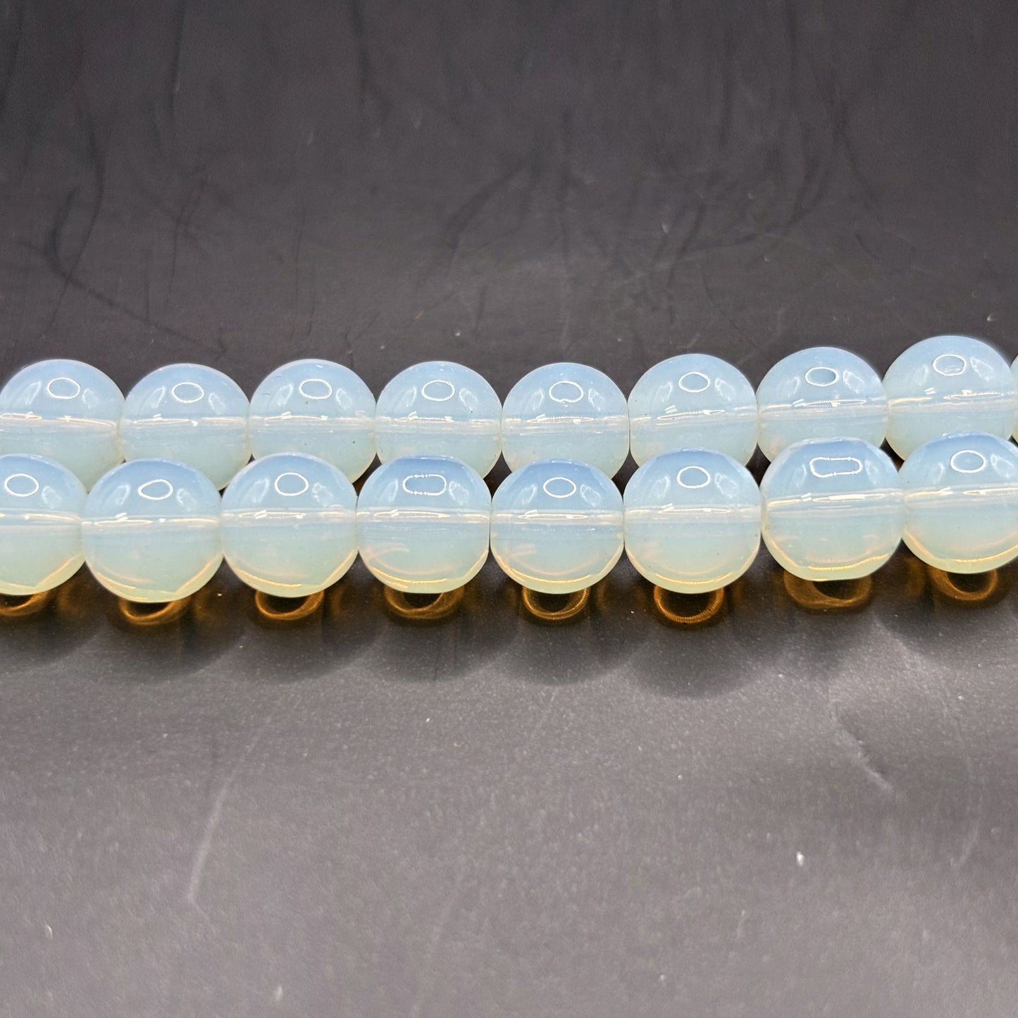 10mm Opalite Round Beads Strand Natural Gemstone White Iridescent Jewelry Making