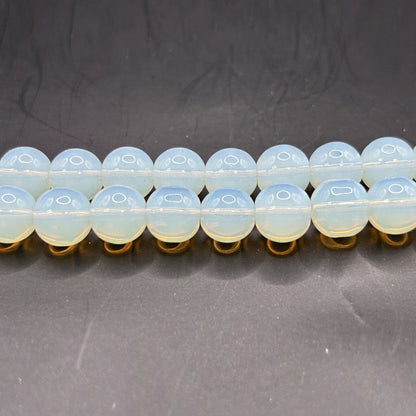 10mm Opalite Round Beads Strand Natural Gemstone White Iridescent Jewelry Making