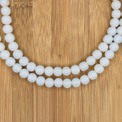 10mm Opalite Round Beads Strand Natural Gemstone White Iridescent Jewelry Making