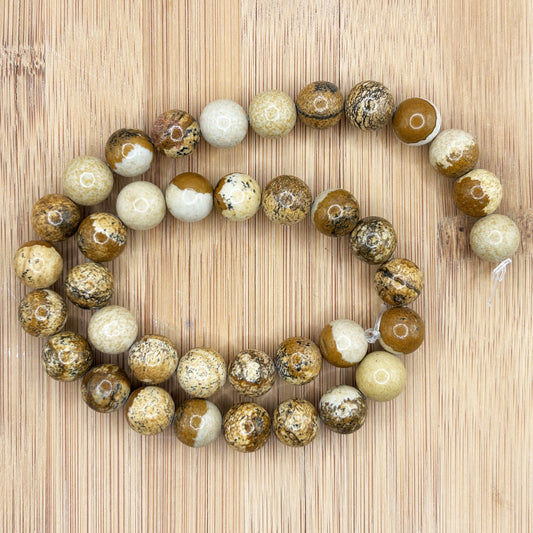 Picture Jasper Bead Strand 10mm Round Gemstone Beads