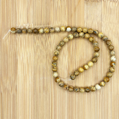 Picture Jasper Bead Strand 6mm Round Gemstone Beads