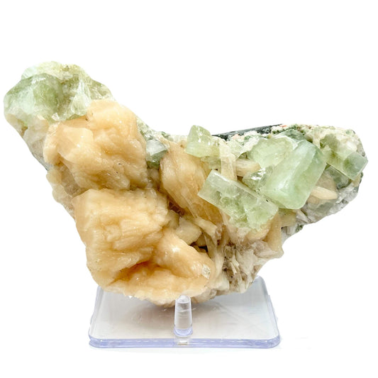 Natural Green Apophyllite and Stilbite Mineral Specimens Hand-Selected Crystals for Resale or Collection