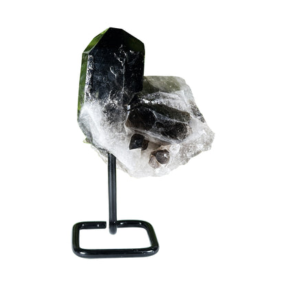 Natural Smoky Quartz Crystal Cluster on Stand Raw Healing Stone Display - RCR471