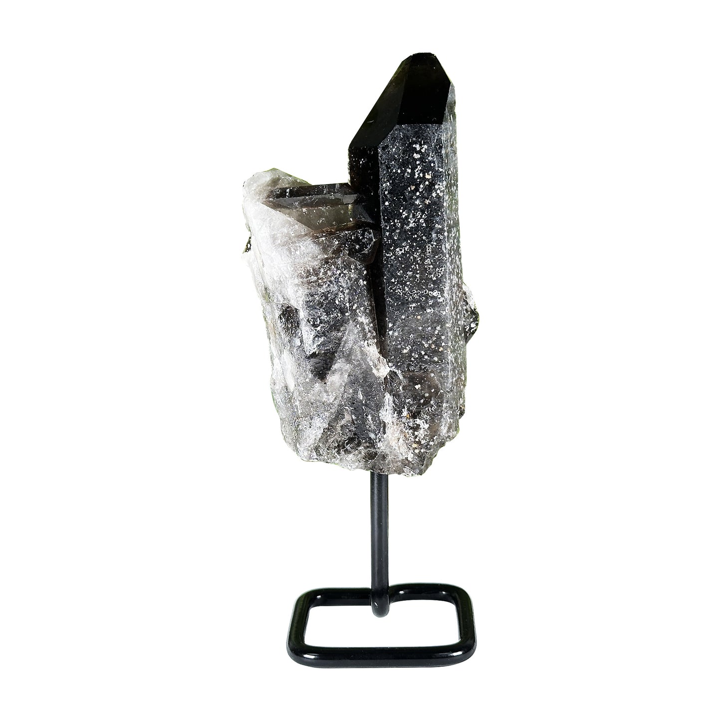 Smoky Quartz Crystal Point on Stand Natural Raw Healing Stone Display - RCR472