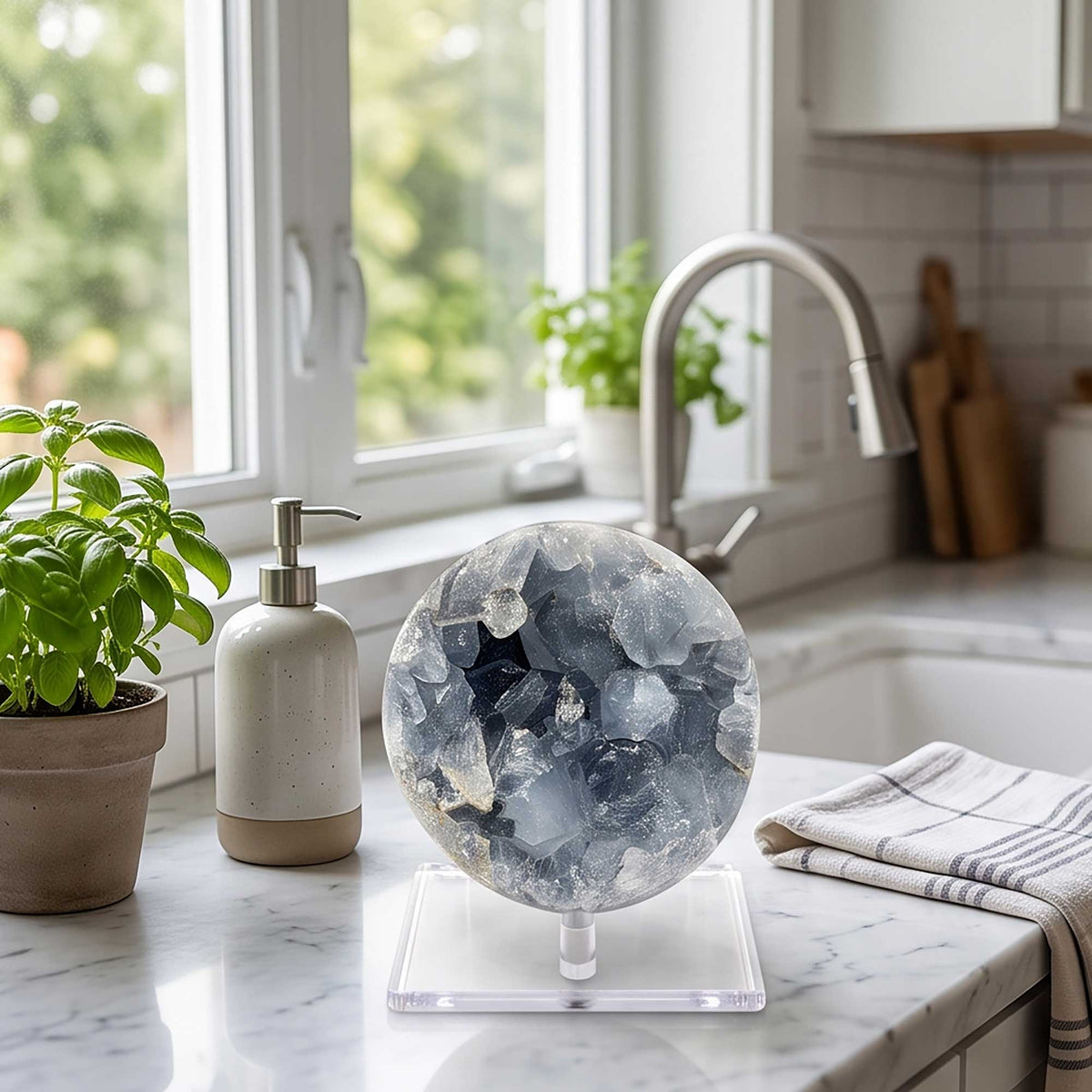 Natural Celestite Geode 3" Crystal Specimen