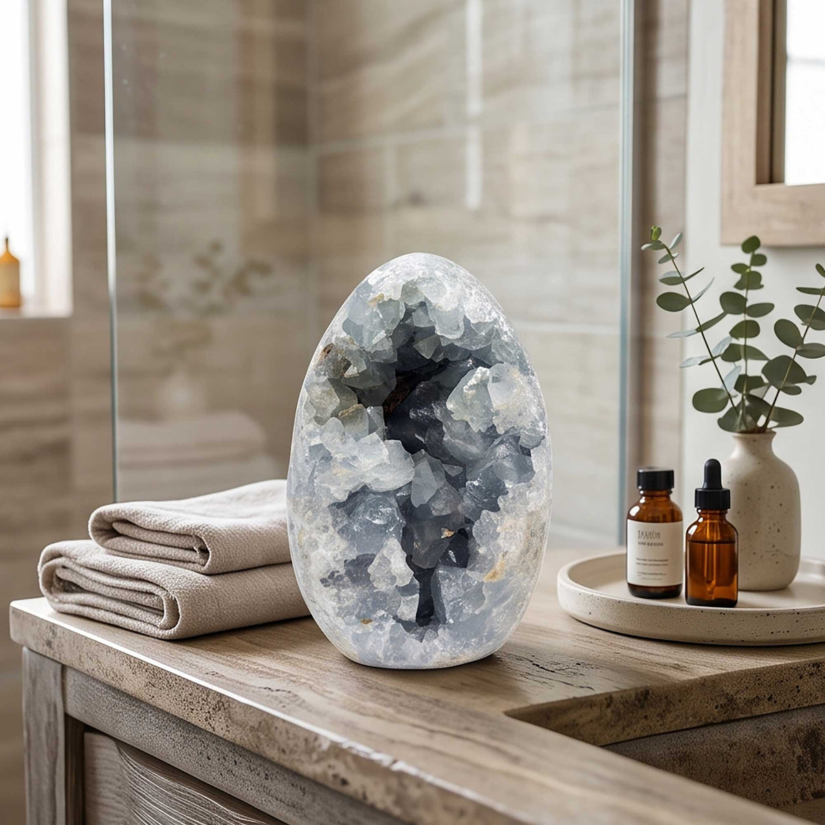 Natural Celestite Geode 6"