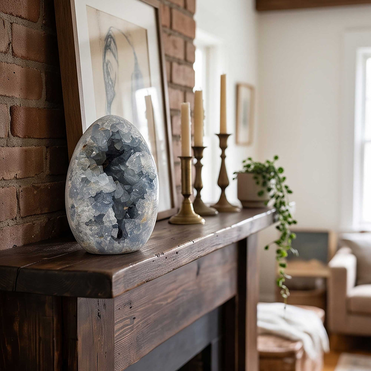 Natural Celestite Geode 6"