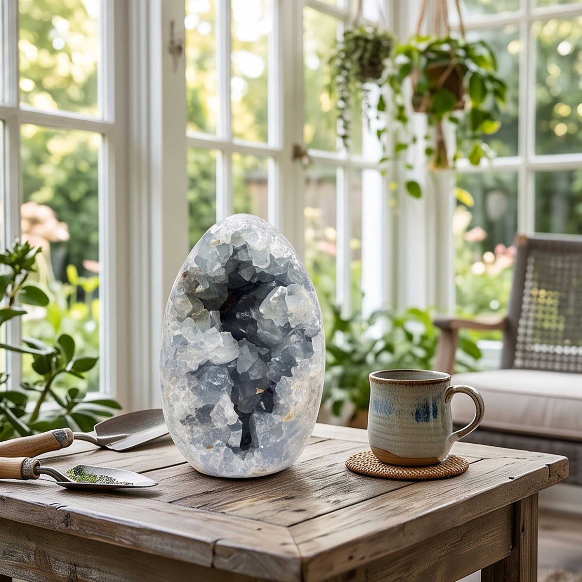 Natural Celestite Geode 6"