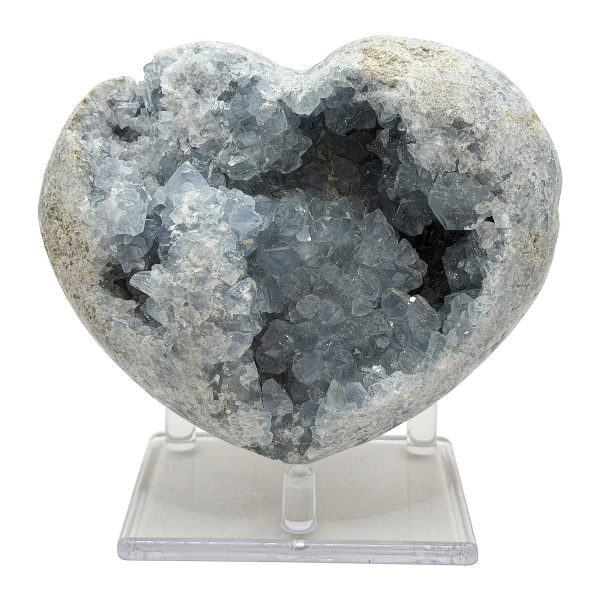 Celestite Crystal Heart Geode - Gem Avenue Ratail