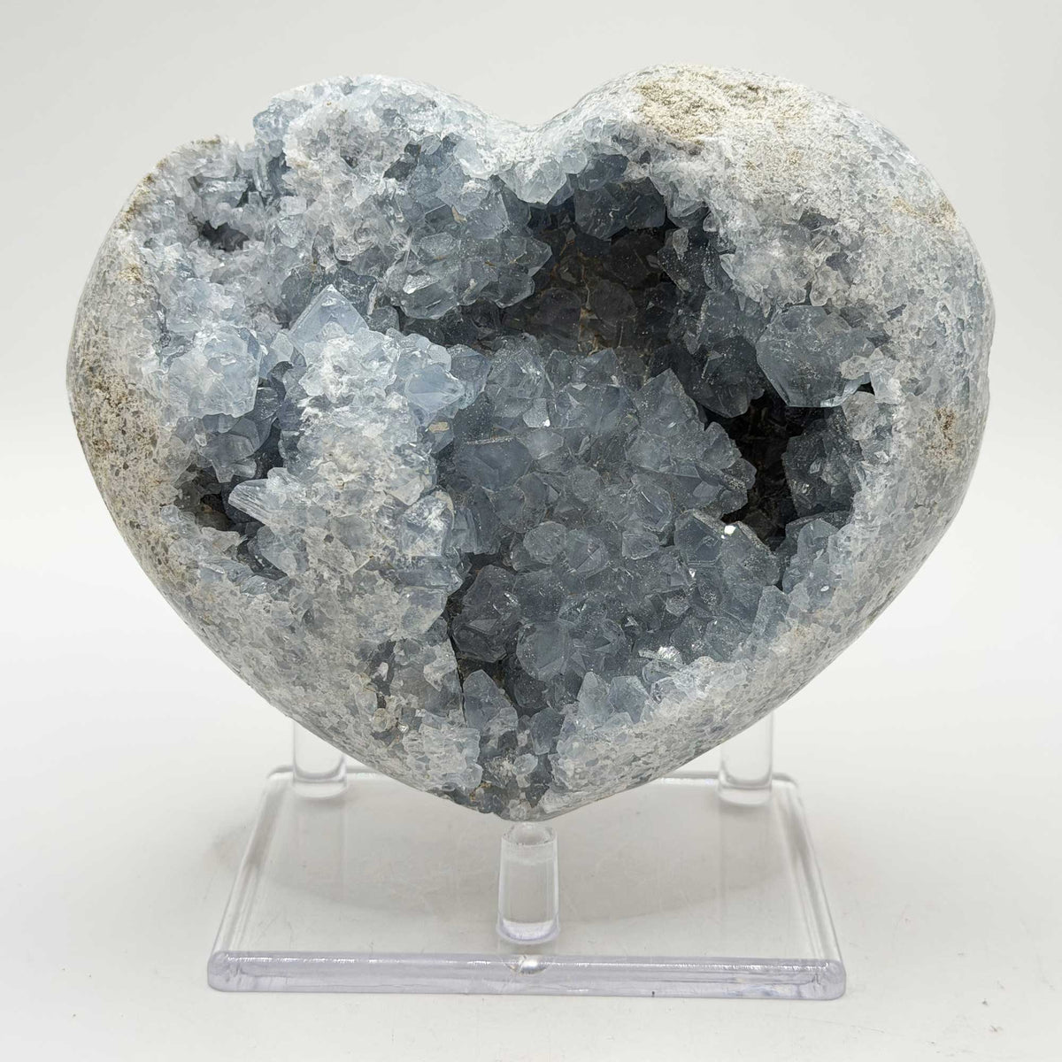 Celestite Crystal Heart Geode - Gem Avenue Ratail