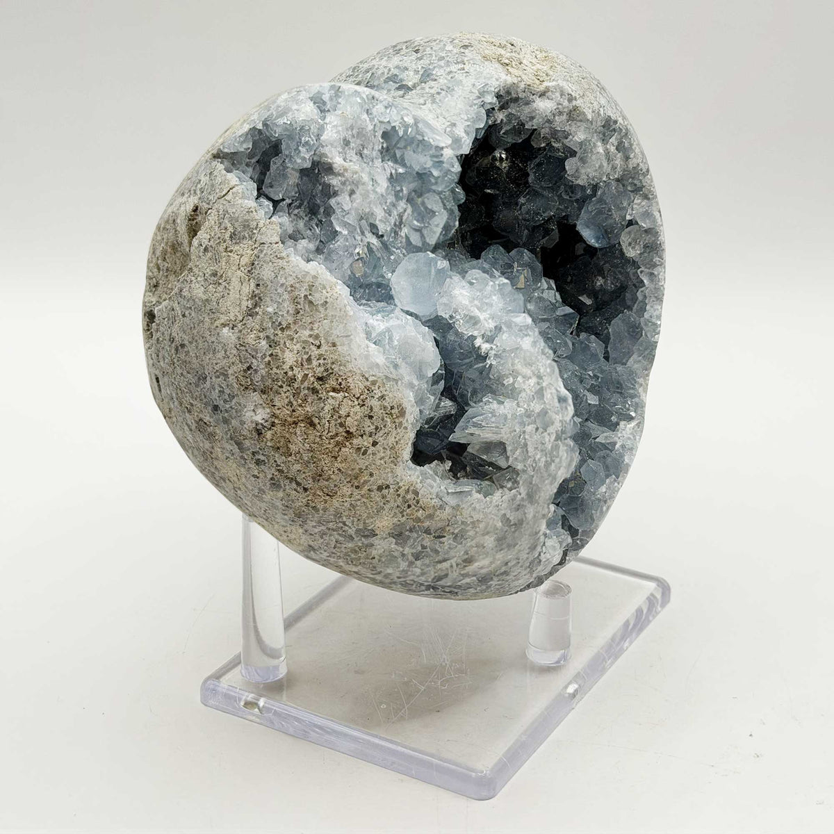 Celestite Crystal Heart Geode - Gem Avenue Ratail