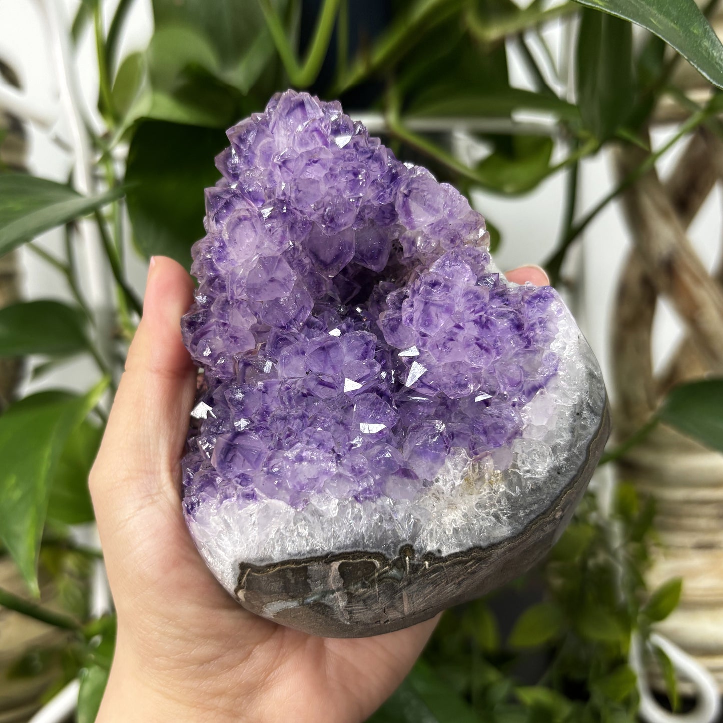 Natural Amethyst Crystal Geode Healing Gemstone for Home Décor - RGD764