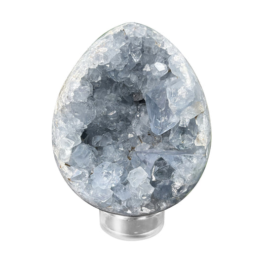 Natural Celestite Crystal Geode Blue Healing Stone for Meditation, Energy Work & Home Décor - RGD773