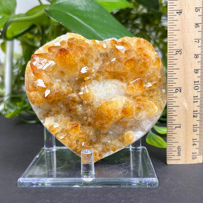 3.5" Natural Citrine Cluster Heart |Raw Healing Crystal for Energy, Prosperity & Home Decor - RGD783