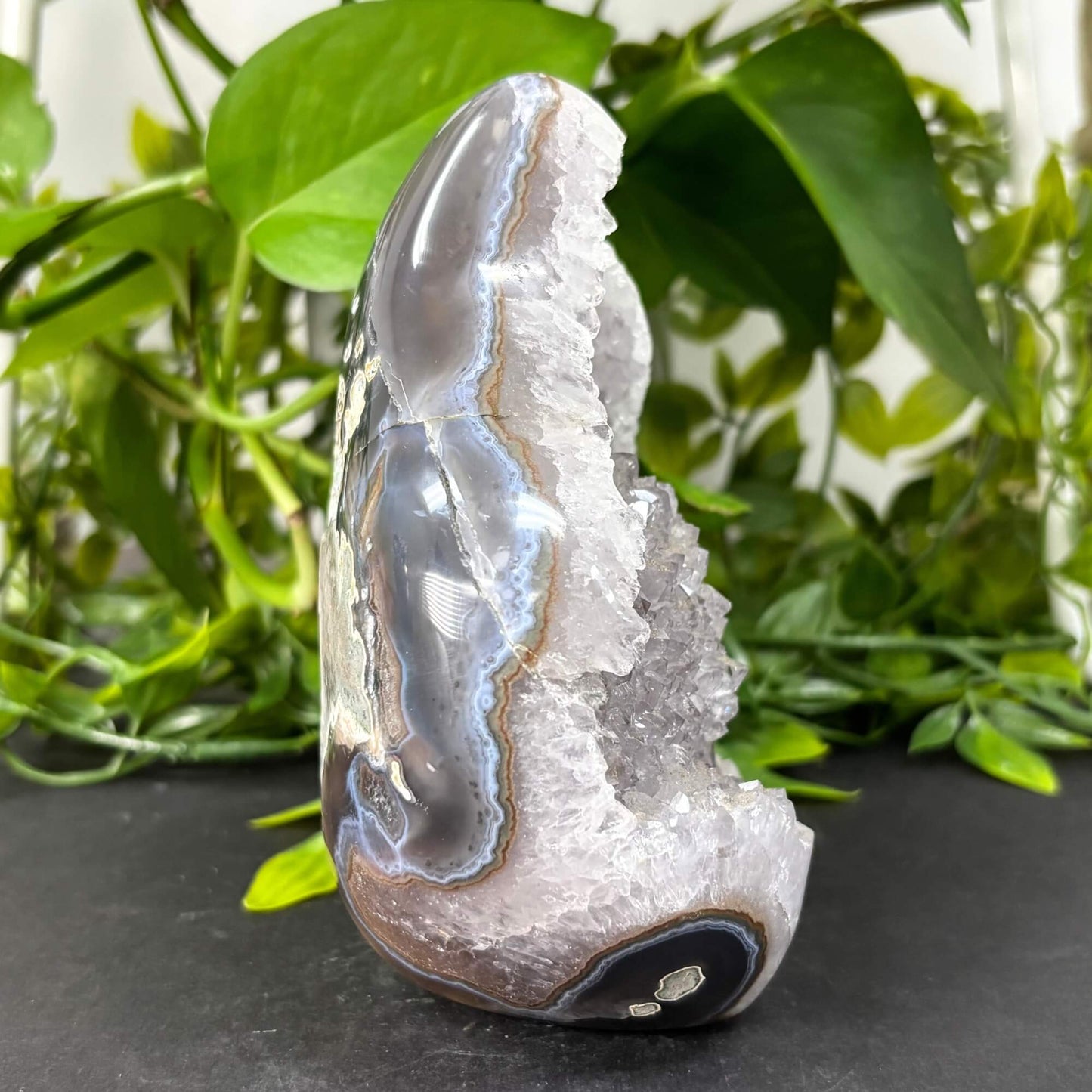 Natural 5" Amethyst Flame Cut Base Crystal Geode – RGD786